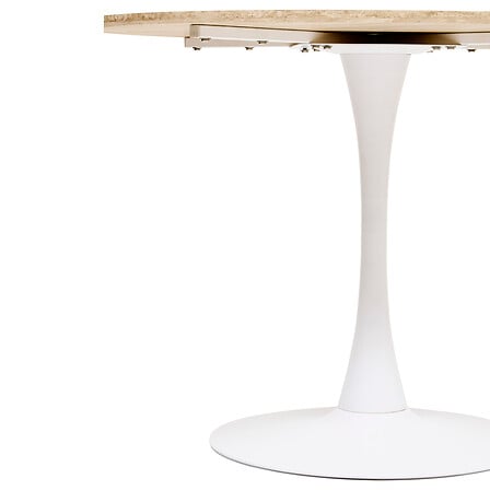 Table à dîner diam 102 cm MDF effet travertin