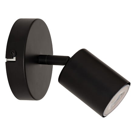Applique murale orientable metal noir 10cm spot unique base ronde - luminaire pack mobilier LMNP