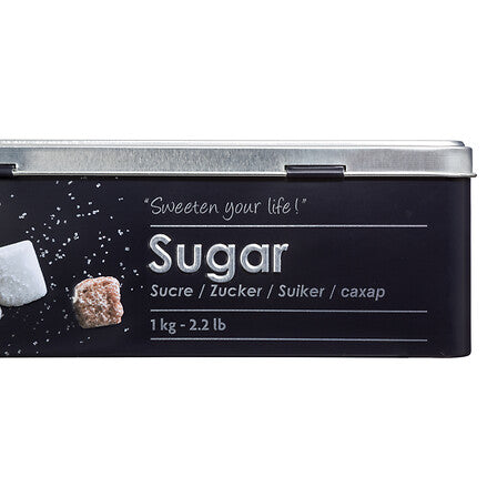 Boîte à sucre en morceaux Black edition métal relief