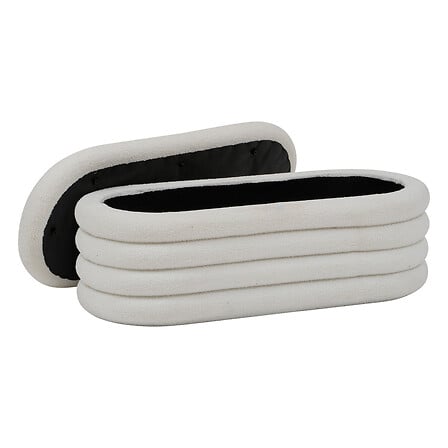 Banc coffre bouclette blanc