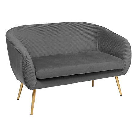 Banquette 2 places velours gris