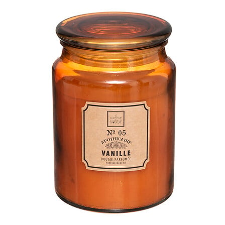 Bougie parfumée en pot ambré avec couvercle 510 g