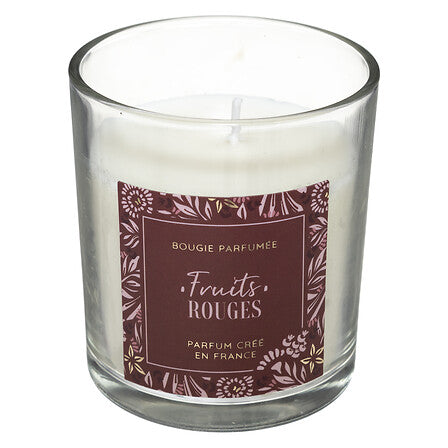 Bougie parfumée fruits rouges sous cloche 130 g