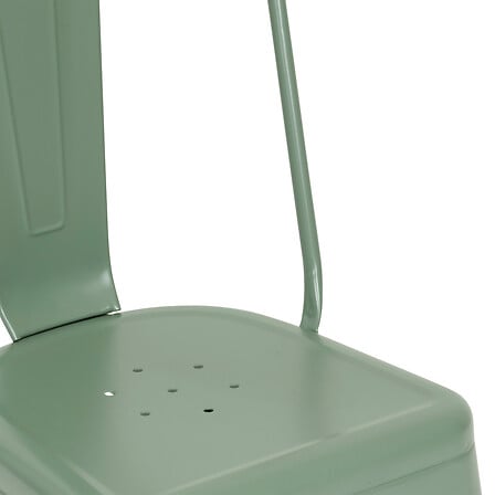 Chaise métal vert olive