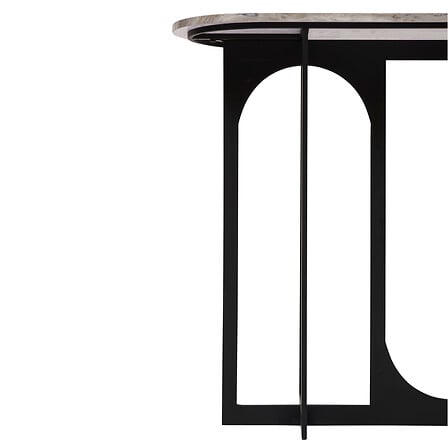 Console Tusco L. 140 x P. 34 x H. 79,5 cm métal et MDF effet marbre