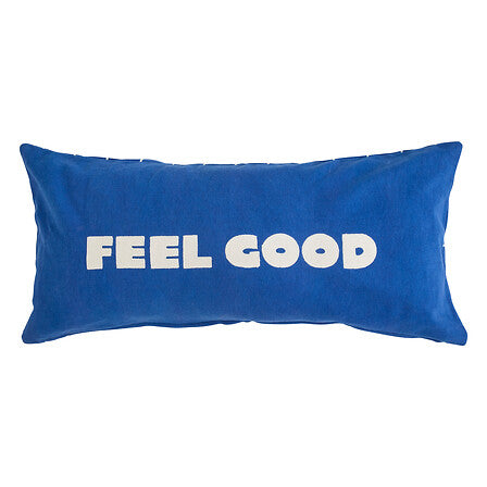 Coussin broderie 35 x 75 cm bleu indigo