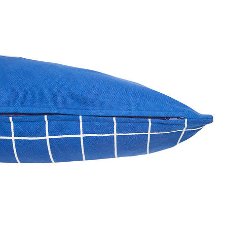 Coussin broderie 35 x 75 cm bleu indigo