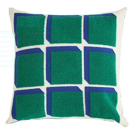 Coussin broderie 45 x 45 cm vert
