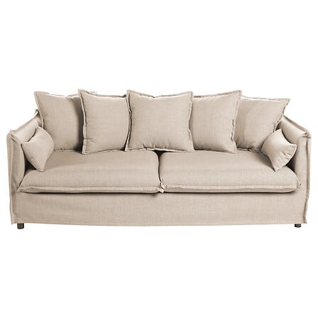 Canapé fixe 3 places beige