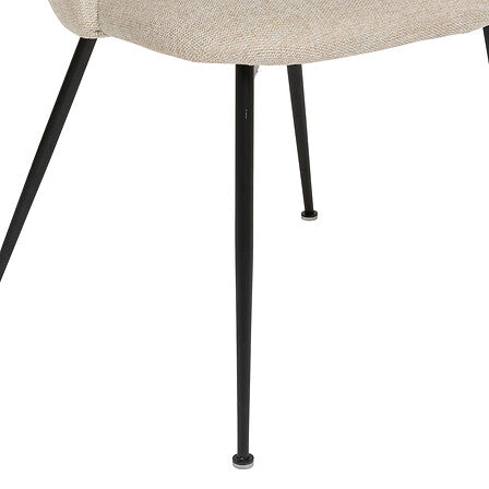 Chaise pied métal assise tissu beige