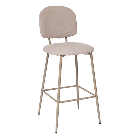 Chaise de bar haute 43 x 52,5 x 108,5 cm métal et MDF beige