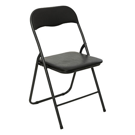 Chaise pliante PVC noir
