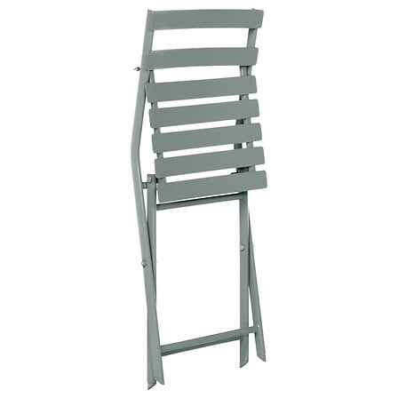 Chaise pliante vert olive en metal vue arriere - mobilier balcon terrasse pack mobilier LMNP