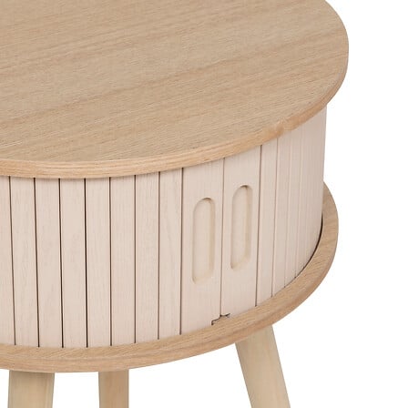 Chevet 2 portes diam 40 cm MDF crème