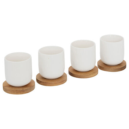 Coffret 4 tasses 10 cl avec plateau
