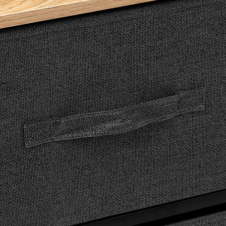 Commode basse 5 tiroirs gris foncé