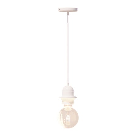 Cordon electrique pour abat-jour metal blanc avec douille et ampoule - luminaire pack mobilier LMNP