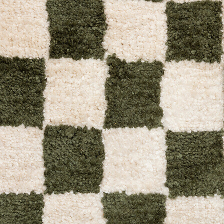 Coussin damier 38 x 58 cm tufte kaki