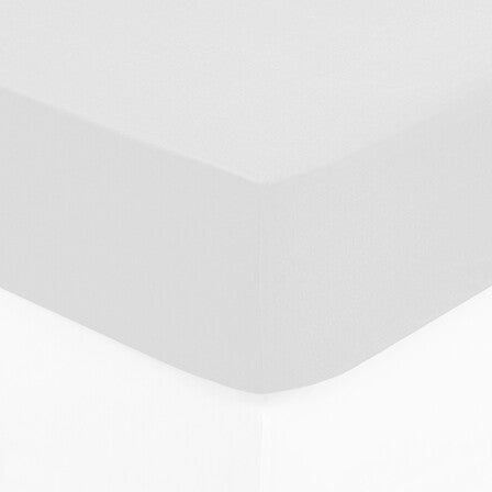 Drap housse 1 personne 90 x 190 cm avec bonnet 30 cm coton blanc