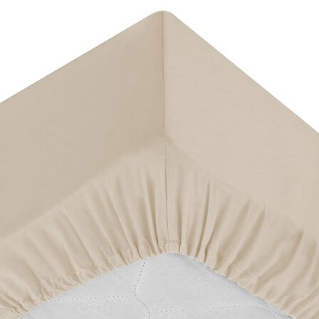 Drap housse 2 personnes 140 x 190 cm avec bonnet 30 cm coton lin