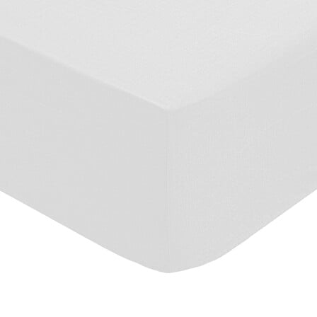 Drap housse 180x200 cm blanc - linge de lit pack mobilier LMNP