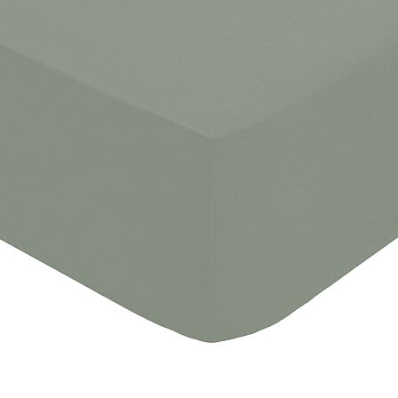 Drap housse 180x200 cm vert sauge - linge de lit pack mobilier LMNP