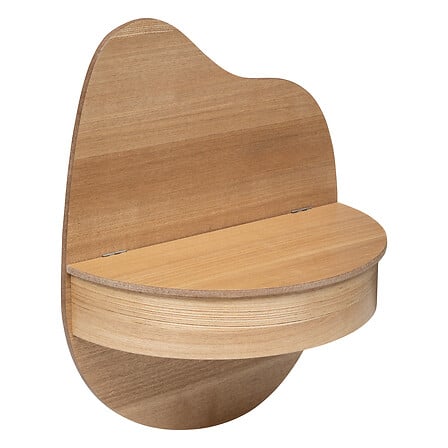 Etagere murale MDF forme organique arrondie deux tablettes bois clair - rangement decoration murale pack mobilier LMNP