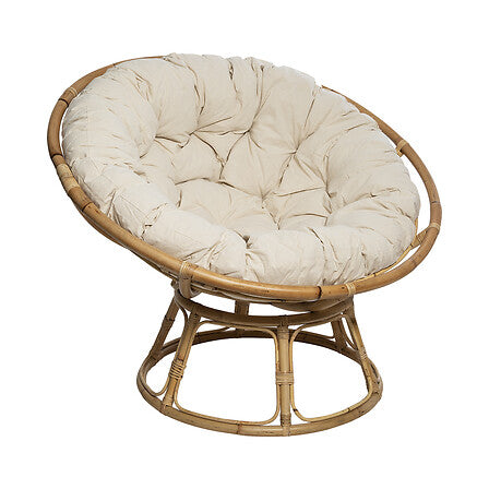 Fauteuil rotin seram blanc