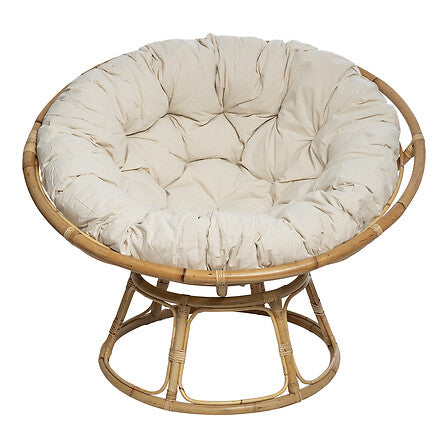 Fauteuil rotin seram blanc