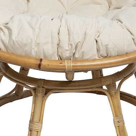 Fauteuil rotin seram blanc