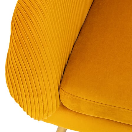 Fauteuil velours ocre