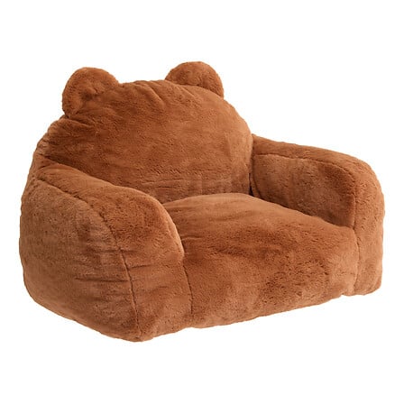 Fauteuil enfant 60x52x65cm motif ourson en peluche marron forme ours - mobilier decoration pack mobilier LMNP