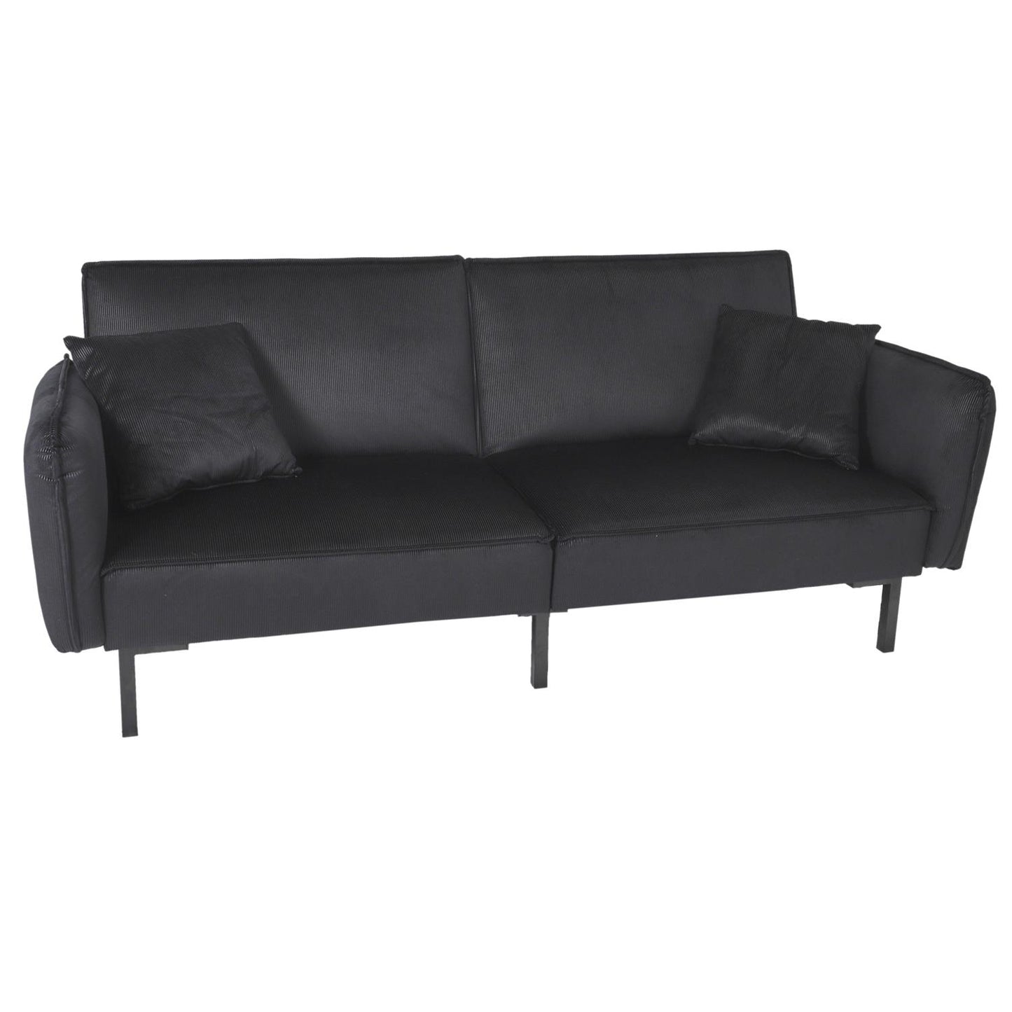 CANAPE CONVERTIBLE VELOURS NOIR