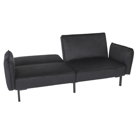 CANAPE CONVERTIBLE VELOURS NOIR