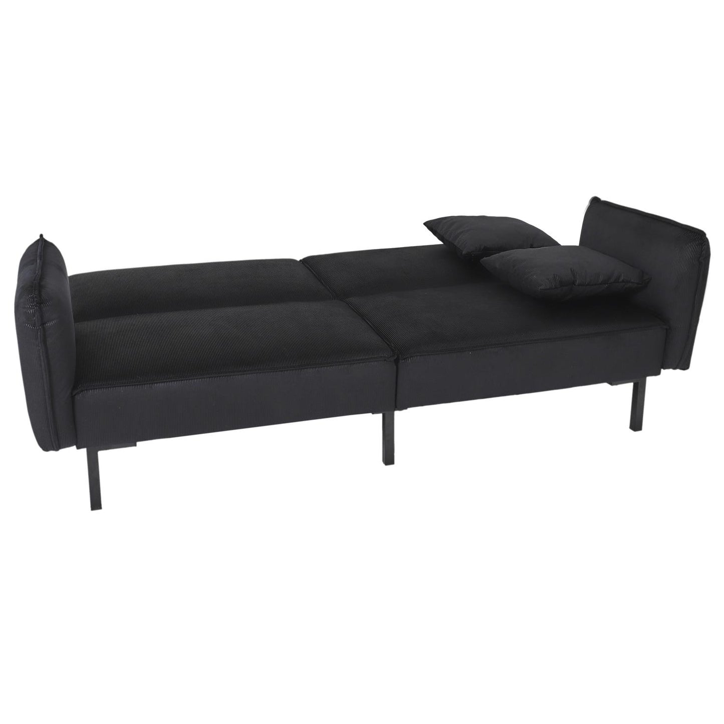 CANAPE CONVERTIBLE VELOURS NOIR