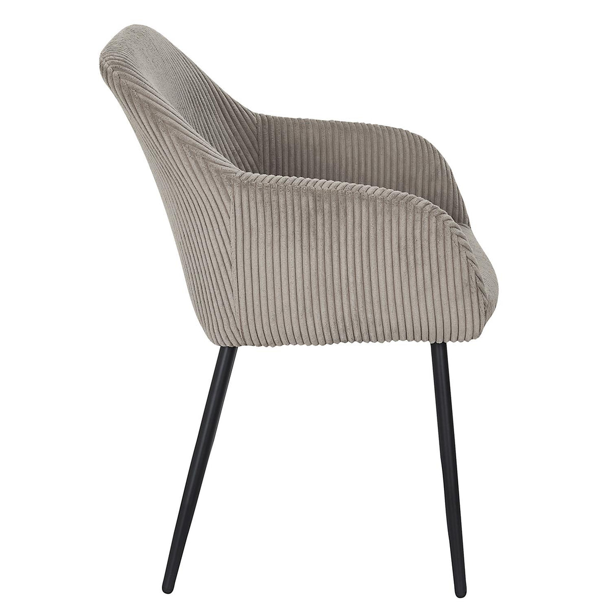 Fauteuil de table Scott velours côtelé taupe