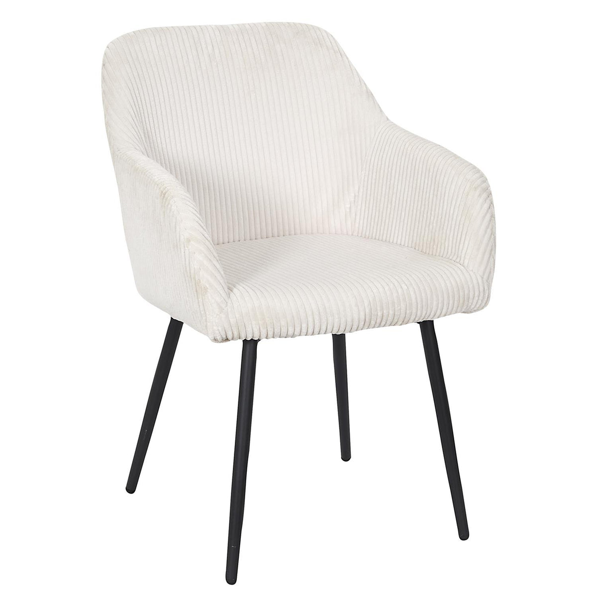 Fauteuil de table Scott velours côtelé beige