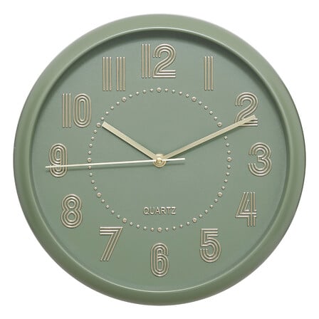 Horloge Alizée diam 30 cm plastique vert olive