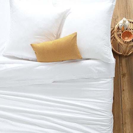Housse de couette 2 personnes 240 x 220 cm coton blanc