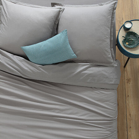 Housse de couette 2 personnes 240 x 220 cm coton gris