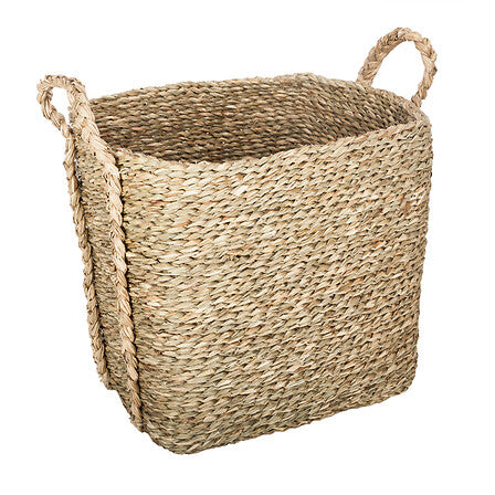 Lot de 3 paniers rectangles grand modèle roseau naturel