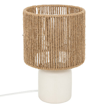 Lampe cylindre haut 24 cm céramique blanc