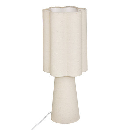 Lampe a poser metal beige design moderne forme cylindrique a petales - luminaire decoration pack mobilier LMNP