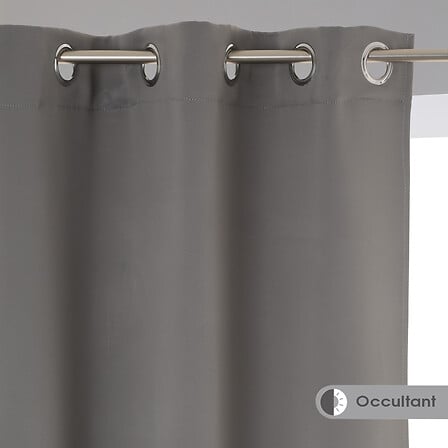 Lot de 2 rideaux occultants 135 x 240 cm gris