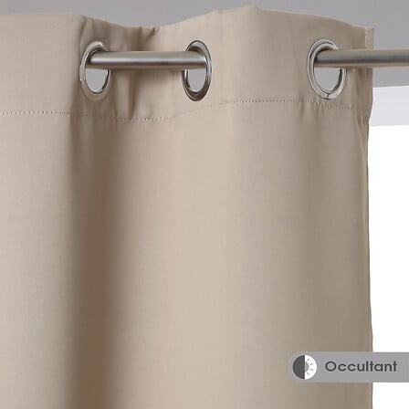 Lot de 2 rideaux occultants 135 x 240 cm lin