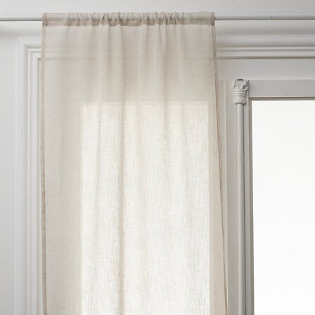 Lot de 2 voilages de fenêtre 60 x 120 cm lin