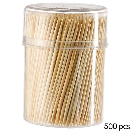 Lot de 2 pots de 500 cure-dents bambou