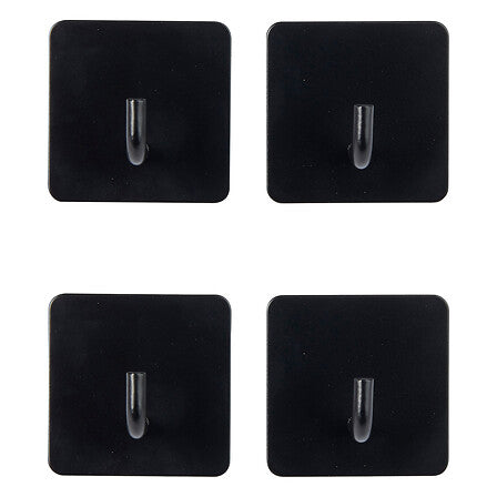 Lot de 4 patères adhésives inox assorti