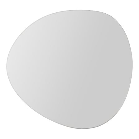 Miroir forme galet ovale detail vue rapprochee surface reflechissante bord biseaute decoration murale salle de bain - decoration murale pack mobilier LMNP