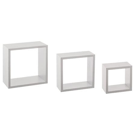 Lot de 3 etageres murales cubes blanc trois tailles differentes fixation murale rangement et decoration - rangement decoration pack mobilier LMNP